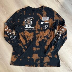 PLAYBOY pacsun Black and Brown Tie-Dye Tee
